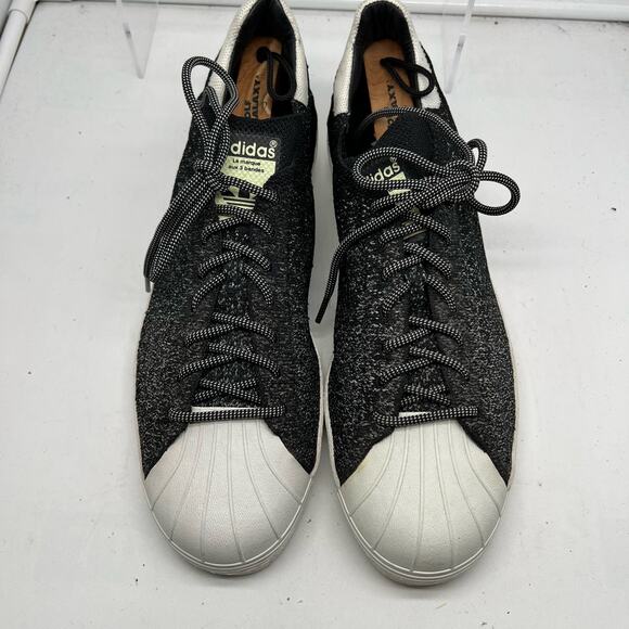 Adidas Originals Shoes Mens 12 Superstar 80\'s Primeknit Sneakers Black White main image 4